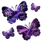 06 Editable Memorial Butterfly Pin Template, Purple in loving memory Butterfly Pin Template, memorial Canva template, Remembrance Favor - Editable Memorial Canva Template