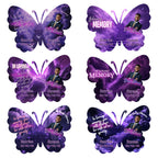 06 Editable Memorial Butterfly Pin Template, Purple in loving memory Butterfly Pin Template, memorial Canva template, Remembrance Favor - Editable Memorial Canva Template