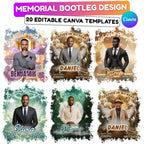 20 Memorial Bootleg T Shirt Canva Editable Templates, Editable In Loving Memory Bootleg, Memorial Canva Template, Funeral & Celebration - Editable Memorial Canva Template