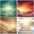 Memorial Heaven Backgrounds PNG Bundle: In Loving Memory (Digital File) - Editable Memorial Canva Template