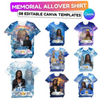 08 In Loving Memory Canva Editable All Over T Shirt Templates, Memorial Shirt Bundle, Rest in Peace, Funeral Shirt, Perfect for Sublimation - Editable Memorial Canva Template
