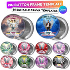50 Memorial Pin Button Canva Editable Templates, Funeral Button Favors, RIP Templates, Memorial Pin Button Canva Designs, Digital Download - Editable Memorial Canva Template