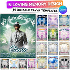 In Loving Memory Canva Template: Memorial Card Design (Digital Download) - Editable Memorial Canva Template