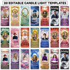 20 Memorial Candle Light Label Canva Editable Template, Stairway to Heaven Remembrance Candle Wrap, RIP Candle Label, In Loving Memory - Editable Memorial Canva Template