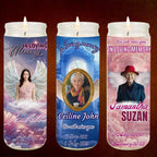20 Memorial Candle Light Label Canva Editable Template, Stairway to Heaven Remembrance Candle Wrap, RIP Candle Label, In Loving Memory - Editable Memorial Canva Template