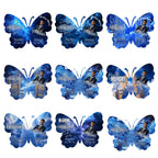 08 Editable Memorial Blue Butterfly Pin Button Template, Blue in loving memory Butterfly Pin Button Template, In Loving Memory Template - Editable Memorial Canva Template