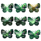 08 Editable Memorial Green Butterfly Pin Button Template, Green in loving memory Butterfly Pin Button Template, In Loving Memory Template - Editable Memorial Canva Template