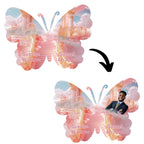 08 Editable Memorial Pink Butterfly Pin Button Template, Pink in loving memory Butterfly Pin Button Template, In Loving Memory Template - Editable Memorial Canva Template