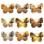 17 Editable Memorial Golden Butterfly Pin Button Template, In Loving Memory Butterfly Pin Button Template, Memorial Canva Template - Editable Memorial Canva Template
