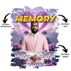 18 Memorial Purple T Shirt Canva Editable Templates, In Loving Memory Canva Template, Memorial Canva Template, Funeral & Celebration of Life - Editable Memorial Canva Template