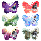 17 Editable Memorial Butterfly Pin Template, in loving memory Butterfly Pin Template, memorial Canva template, Remembrance Favor - Editable Memorial Canva Template