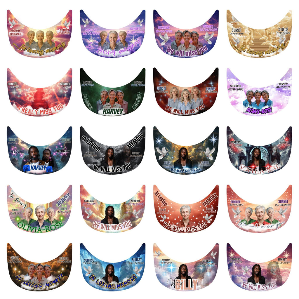 20 Editable Memorial Hat Brim Template, in loving memory Hat Brim Template, memorial Canva template, Remembrance Favor, Digital Download - Editable Memorial Canva Template
