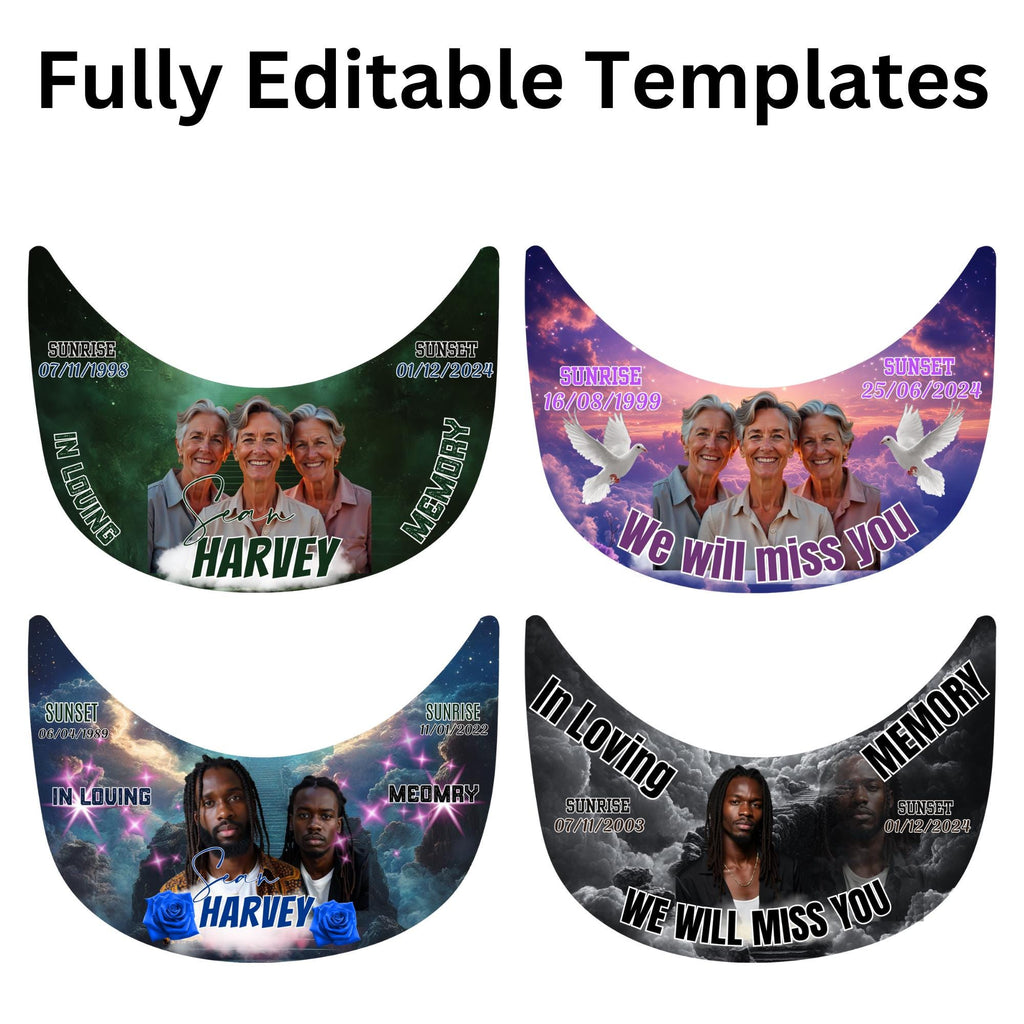 20 Editable Memorial Hat Brim Template, in loving memory Hat Brim Template, memorial Canva template, Remembrance Favor, Digital Download - Editable Memorial Canva Template