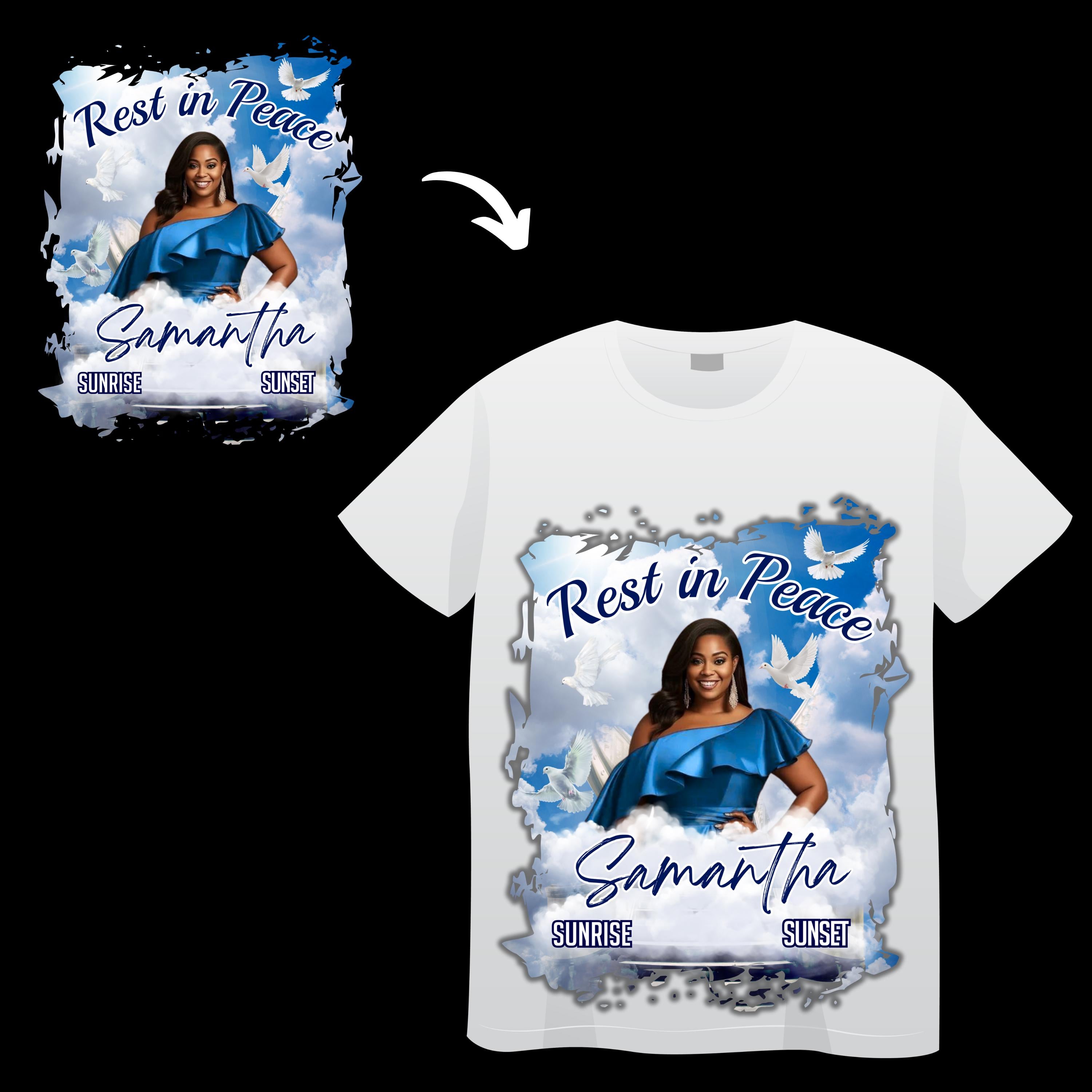 10 In Loving Memory Editable Template, Memorial Styrofoam Cup Design, Mug Sticker Template, Customize Party T Shirts - Editable Memorial Canva Template