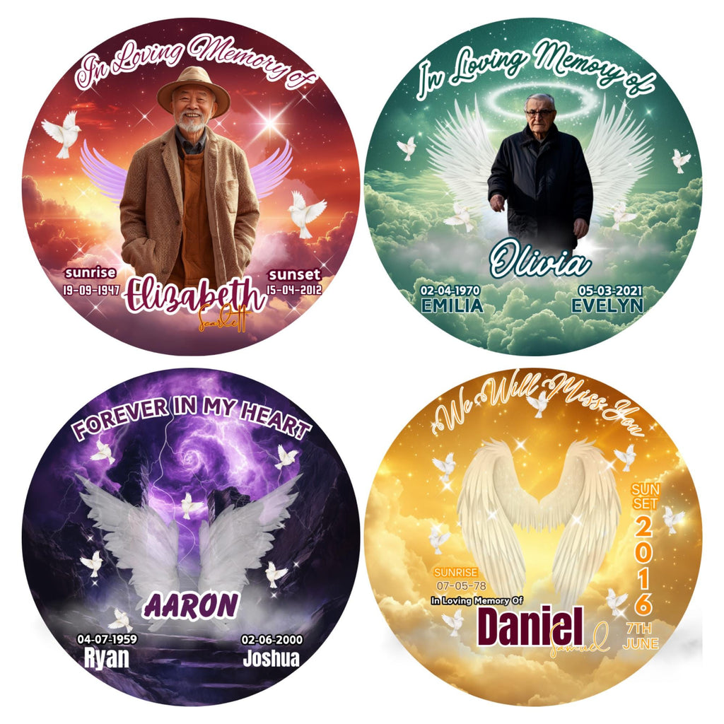 In Loving Memory Pin Button Canva Template: Funeral Memorial Designs (Digital Download - Editable Memorial Canva Template
