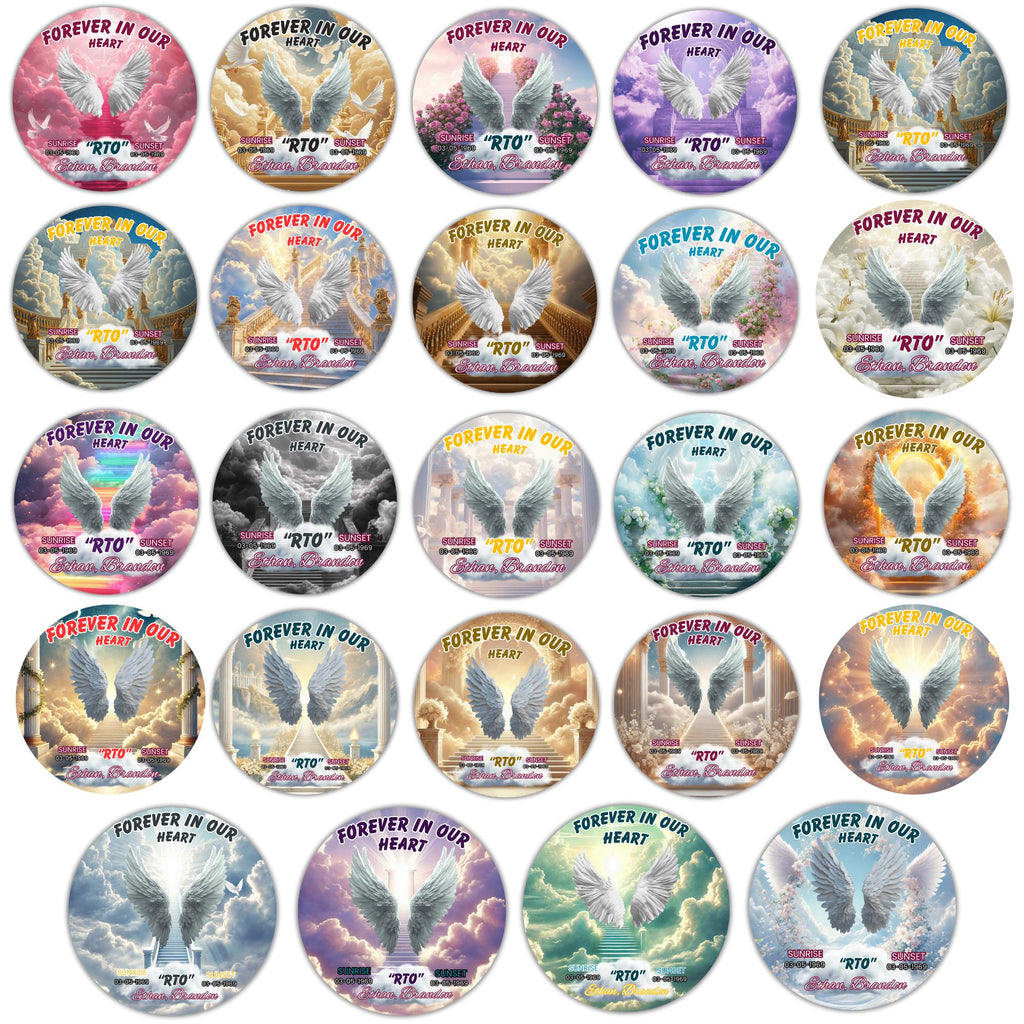 50 Memorial Pin Button Canva Editable Templates, Funeral Button Favors, RIP Templates, Memorial Pin Button Canva Designs, Digital Download - Editable Memorial Canva Template