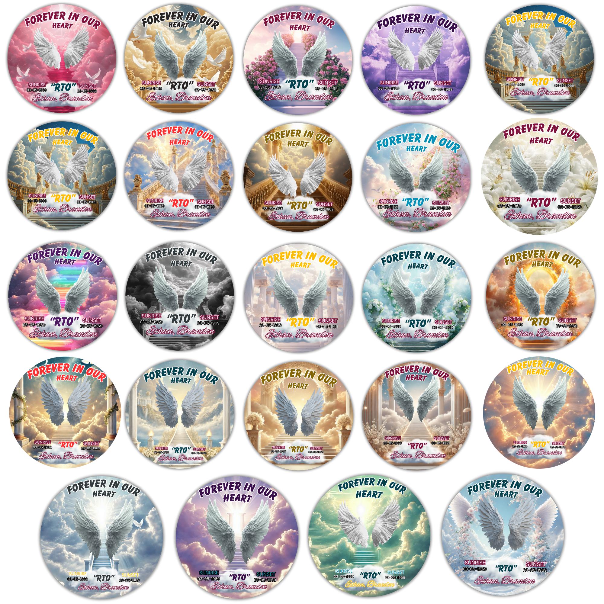 50 Memorial Pin Button Canva Editable Templates, Funeral Button Favors, RIP Templates, Memorial Pin Button Canva Designs, Digital Download - Editable Memorial Canva Template