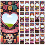 23 Día De Los Muertos Candle Labels, Tall Cylinder Candle Wraps, Editable Canva Memorial Stickers, Funeral Labels Digital Download - Editable Memorial Canva Template