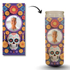 13 Día De Los Muertos Candle Labels, Tall Cylinder Candle Wraps, Editable Canva Memorial Stickers, Funeral Labels Digital Download - Editable Memorial Canva Template