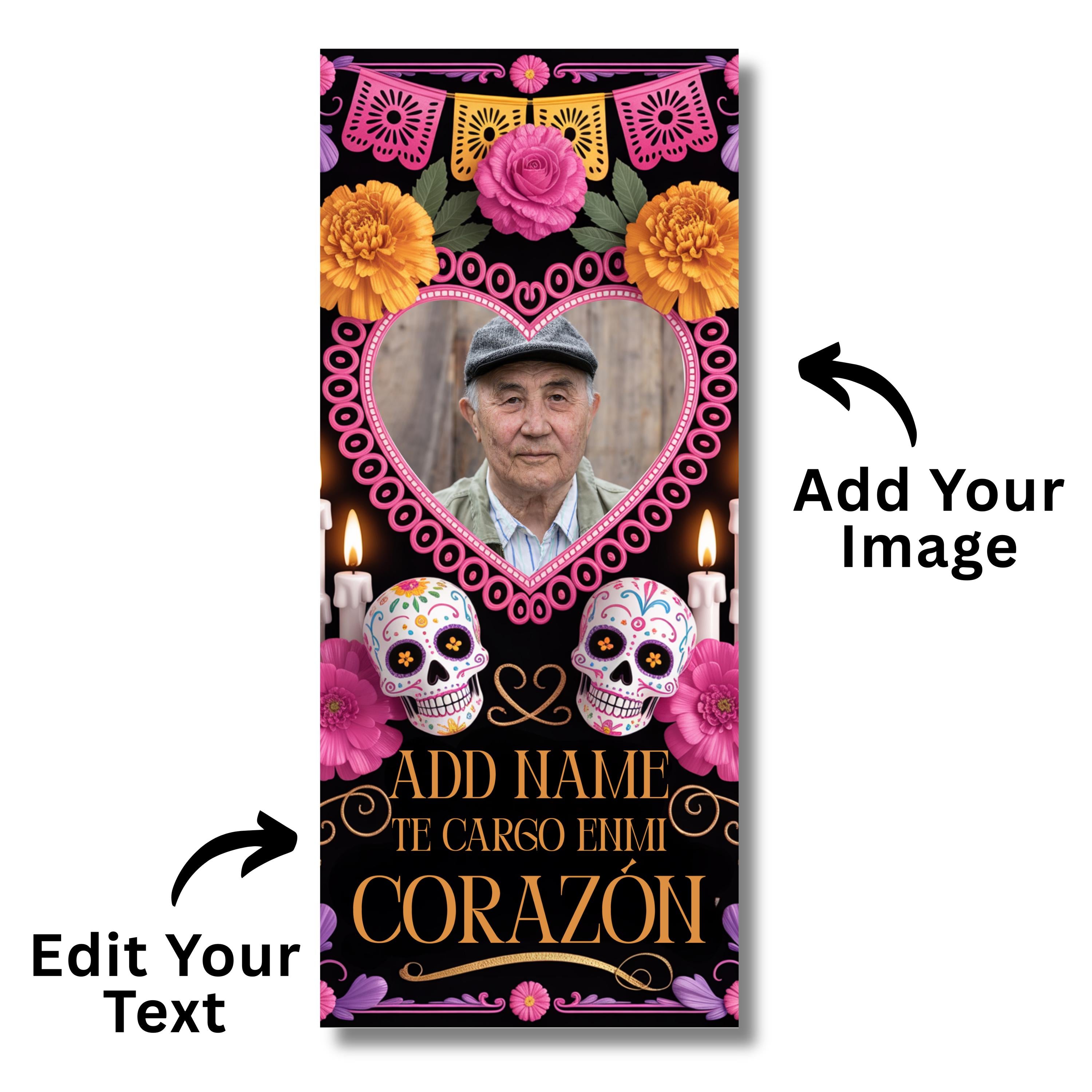 10 Día De Los Muertos Candle Labels Editable Templates, Dia de los Muertos Altar Decor Stickers, Velas Etiquetas, Digital Download - Editable Memorial Canva Template