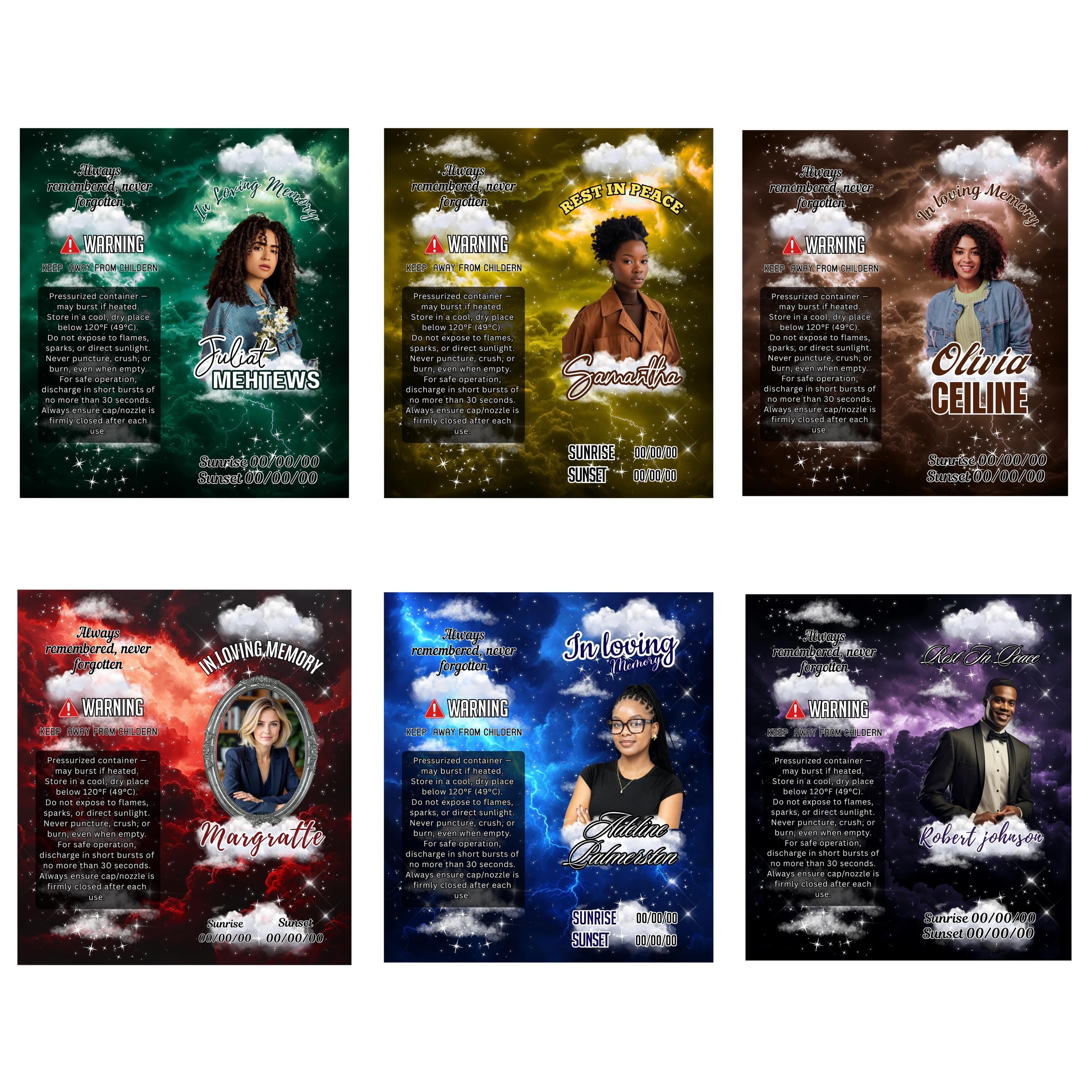 10 Memorial Lighter Canva Editable Template, In Loving Memory Template, RIP Lighter Label, Memorial Funeral Keeksake, Digital Download - Editable Memorial Canva Template