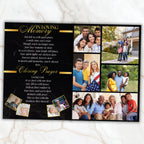 8 Pages Memorial Funeral Program Edtiable Template, In Loving Memory Black Canva Template, Obituary Celebration Of Life Program - Editable Memorial Canva Template