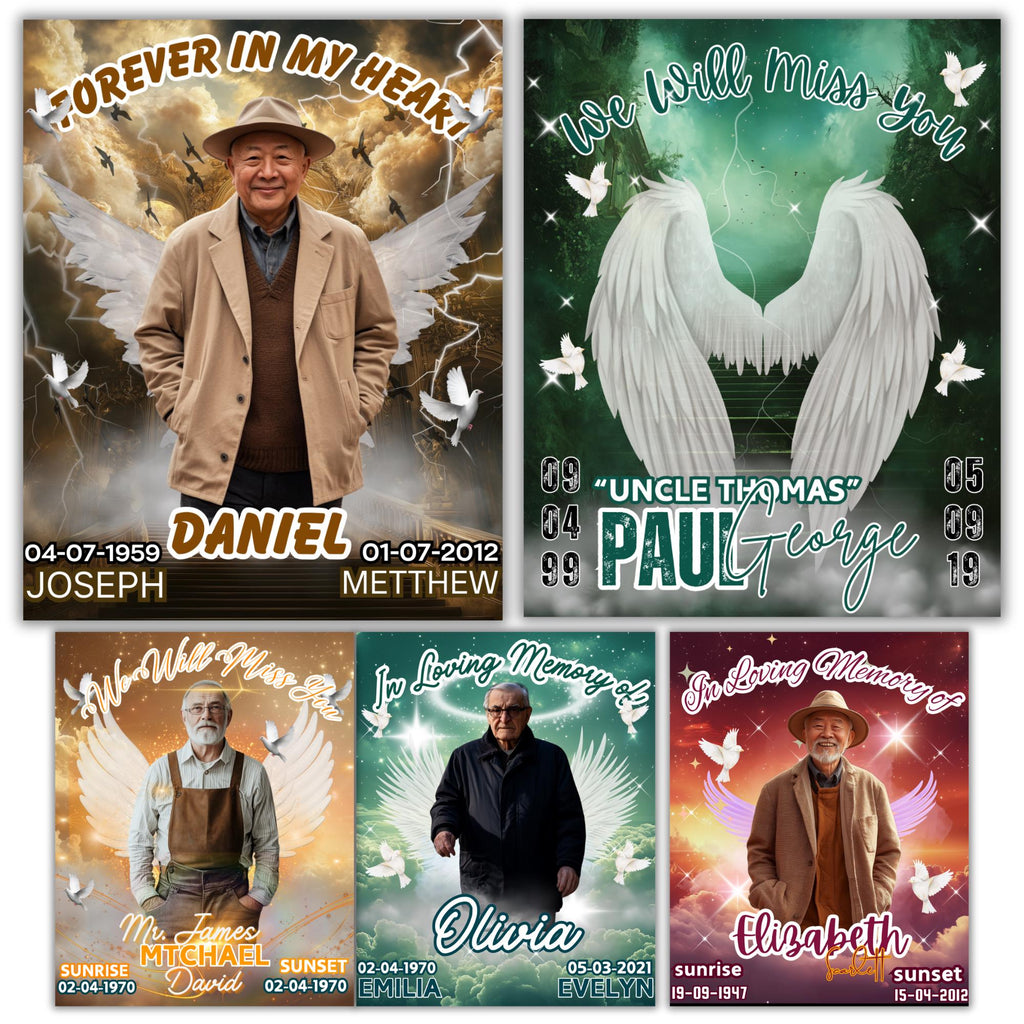 In Loving Memory Canva Template: Memorial Card Design (Digital Download) - Editable Memorial Canva Template