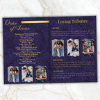6 Pages Memorial Funeral Program Edtiable Template, In Loving Memory Purple Funeral Canva Template, Obituary Celebration Of Life Program - Editable Memorial Canva Template