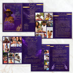 6 Pages Memorial Funeral Program Edtiable Template, In Loving Memory Purple Book Funeral Canva Template,Obituary Celebration Of Life Program - Editable Memorial Canva Template