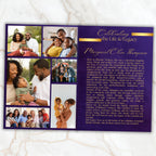 6 Pages Memorial Funeral Program Edtiable Template, In Loving Memory Purple Book Funeral Canva Template,Obituary Celebration Of Life Program - Editable Memorial Canva Template