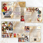 6 Pages Elegant Gold Funeral Program Template, Bi-Fold Funeral Program, Obituary Celebration Of Life Program, Digital Download - Editable Memorial Canva Template