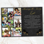 6 Pages Black and Gold Funeral Program Template, Bi-Fold Funeral Program, Obituary Celebration Of Life Program, Digital Download - Editable Memorial Canva Template