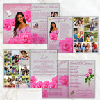 6 Pages Pink Rose Funeral Program Template, Bi-Fold Funeral Program, Obituary Celebration Of Life Program, Digital Download - Editable Memorial Canva Template