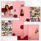 6 Pages Red Rose Funeral Program Template, Bi-Fold Funeral Program, Obituary Celebration Of Life Program, Digital Download - Editable Memorial Canva Template
