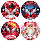 10 In Loving Memory Red Pin Button Canva Editable Templates Bundle, In Loving Memory, Memorial Red Pin Button Template, Funeral Button Favor - Editable Memorial Canva Template