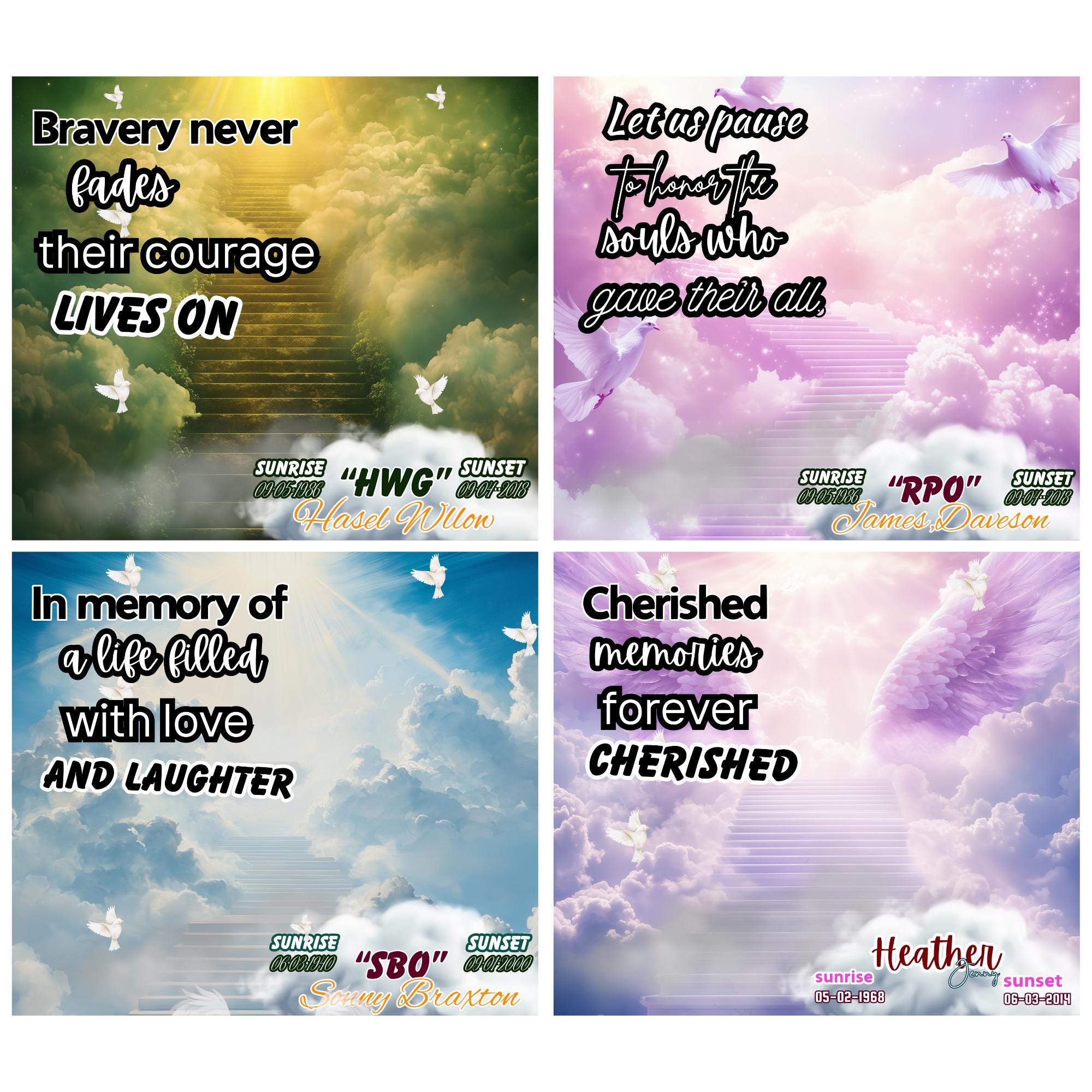 Memorial Tumbler Canva Templates: In Loving Memory Design (Digital Download) - Editable Memorial Canva Template