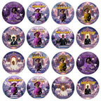 10 In Loving Memory Purple Pin Button Canva Editable Templates Bundle, Memorial Purple Pin Button Canva Designs, Funeral Button Favors - Editable Memorial Canva Template