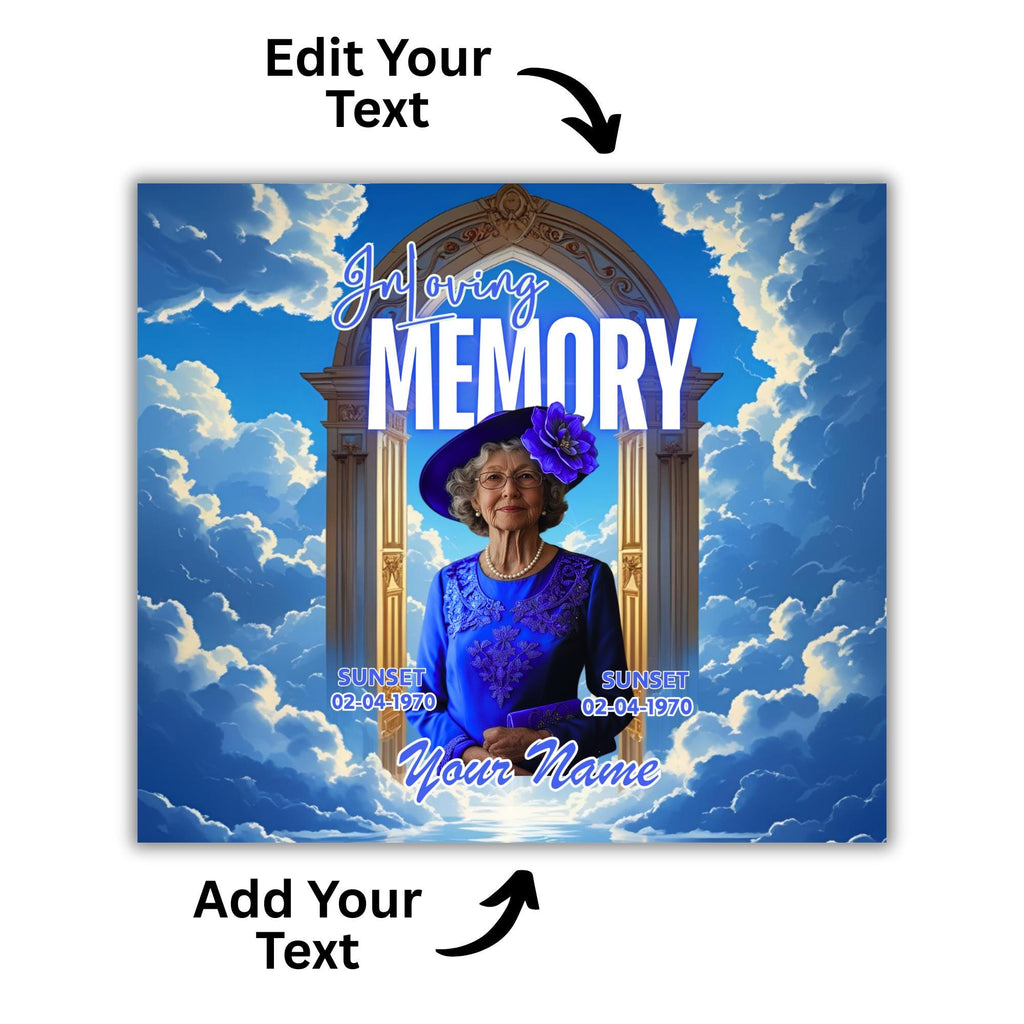 20 Memorial Blue Tumbler Canva Editable Template Bundle, Canva Editable Template, Memorial Blue Tumbler, Add your Own Photo Canva Tumbler - Editable Memorial Canva Template