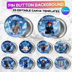 10 In Loving Memory Purple Pin Button Canva Editable Templates Bundle, Memorial Purple Pin Button Canva Designs, Funeral Button Favors - Editable Memorial Canva Template