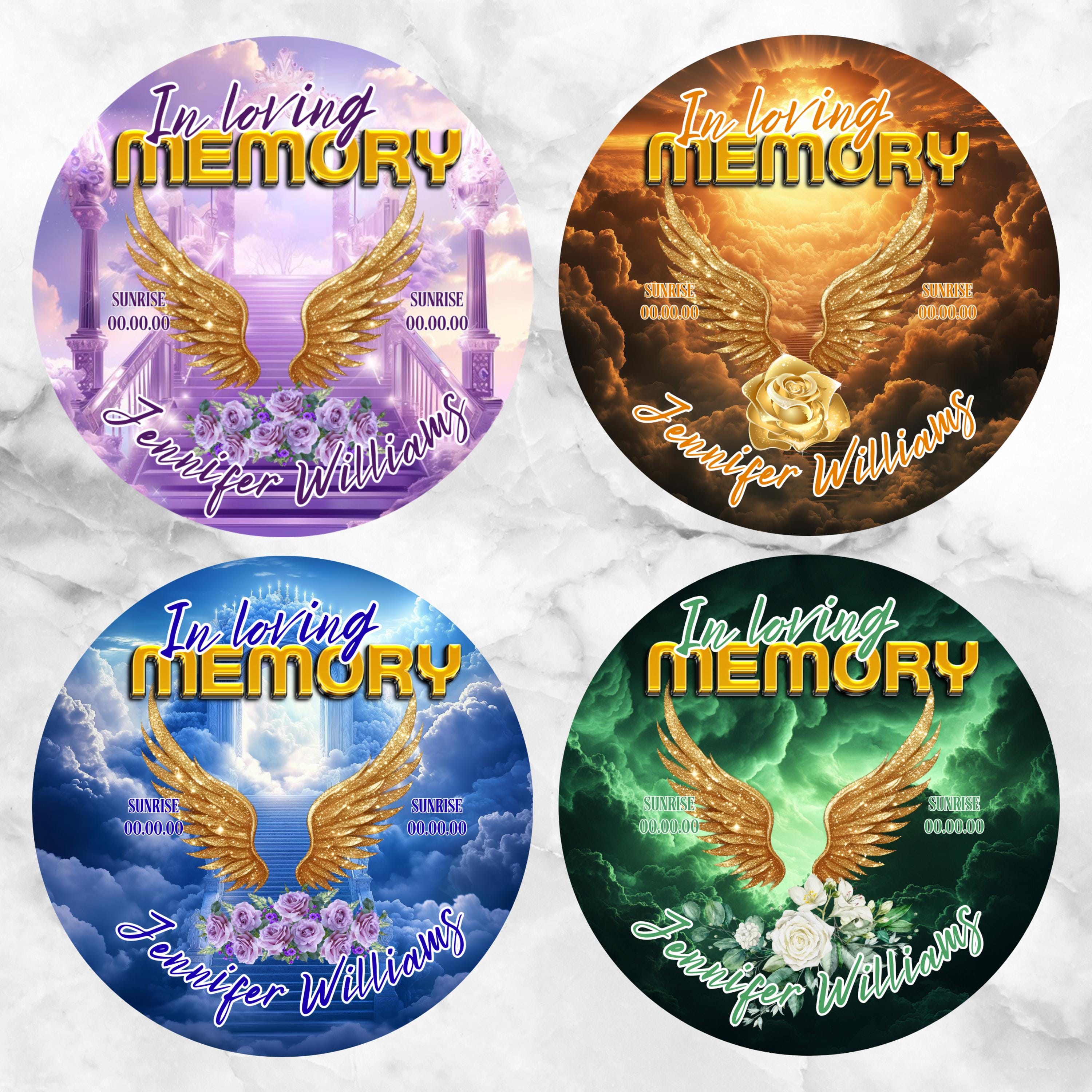 11 In Loving Memory Pin Button Canva Editable Templates, Memorial Pin Button Canva Designs, Rest in Peace Button, Digital Download - Editable Memorial Canva Template