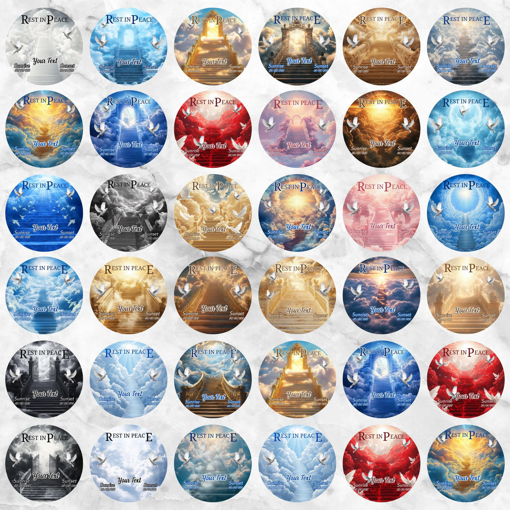 30 Rest in Peace Pin Button Canva Editable Templates, Memorial Pin Button Canva Designs, In Loving Memory Pin Button, Digital Download - Editable Memorial Canva Template