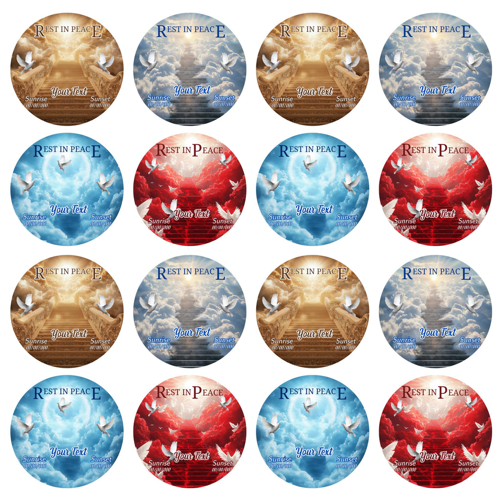 30 Rest in Peace Pin Button Canva Editable Templates, Memorial Pin Button Canva Designs, In Loving Memory Pin Button, Digital Download - Editable Memorial Canva Template