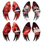 10 Editable Memorial Red Wings Pin button Template, Funeral Button Favor, In Loving Memory Canva Template, Memorial Wings Pin Canva Template - Editable Memorial Canva Template