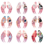 Editable Memorial Pink Wings Pin Button Template, Funeral Button Favor, In Loving Memory Canva Template, Memorial Wings Pin Canva Template - Editable Memorial Canva Template