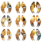 Editable Memorial Golden Wings Pin Button Template, Funeral Button Favor, In Loving Memory Canva Template, Memorial Wings Pin Canva Template - Editable Memorial Canva Template