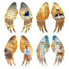 Editable Memorial Golden Wings Pin Button Template, Funeral Button Favor, In Loving Memory Canva Template, Memorial Wings Pin Canva Template - Editable Memorial Canva Template