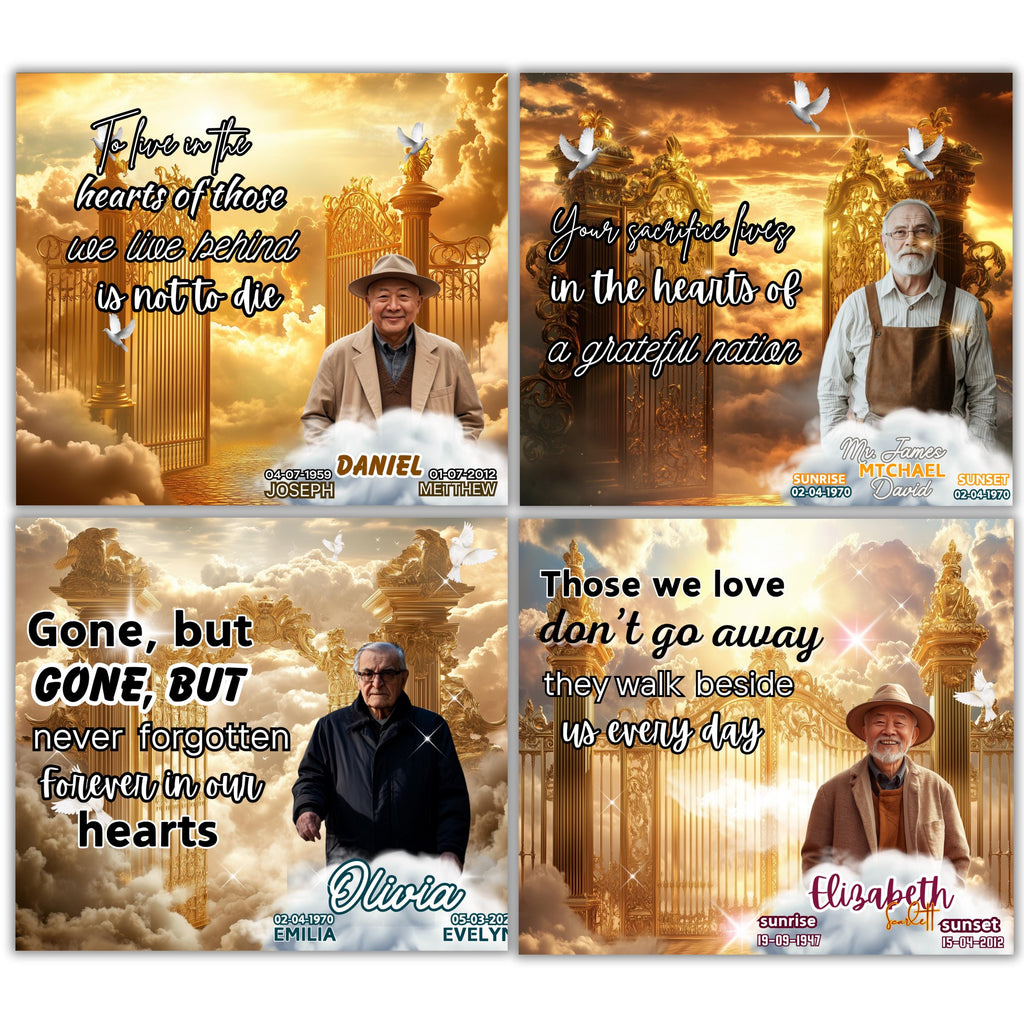 11 In Loving Memory Golden Tumbler Canva Editable Templates, In Loving Memory Template, Memorial Tumbler Canva Template, Funeral Celebration - Editable Memorial Canva Template