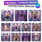 20 Memorial Purple Tumbler Canva Editable Templates, In Loving Memory Canva Editable Template, Memorial Purple Tumbler, Add your Own Photo - Editable Memorial Canva Template
