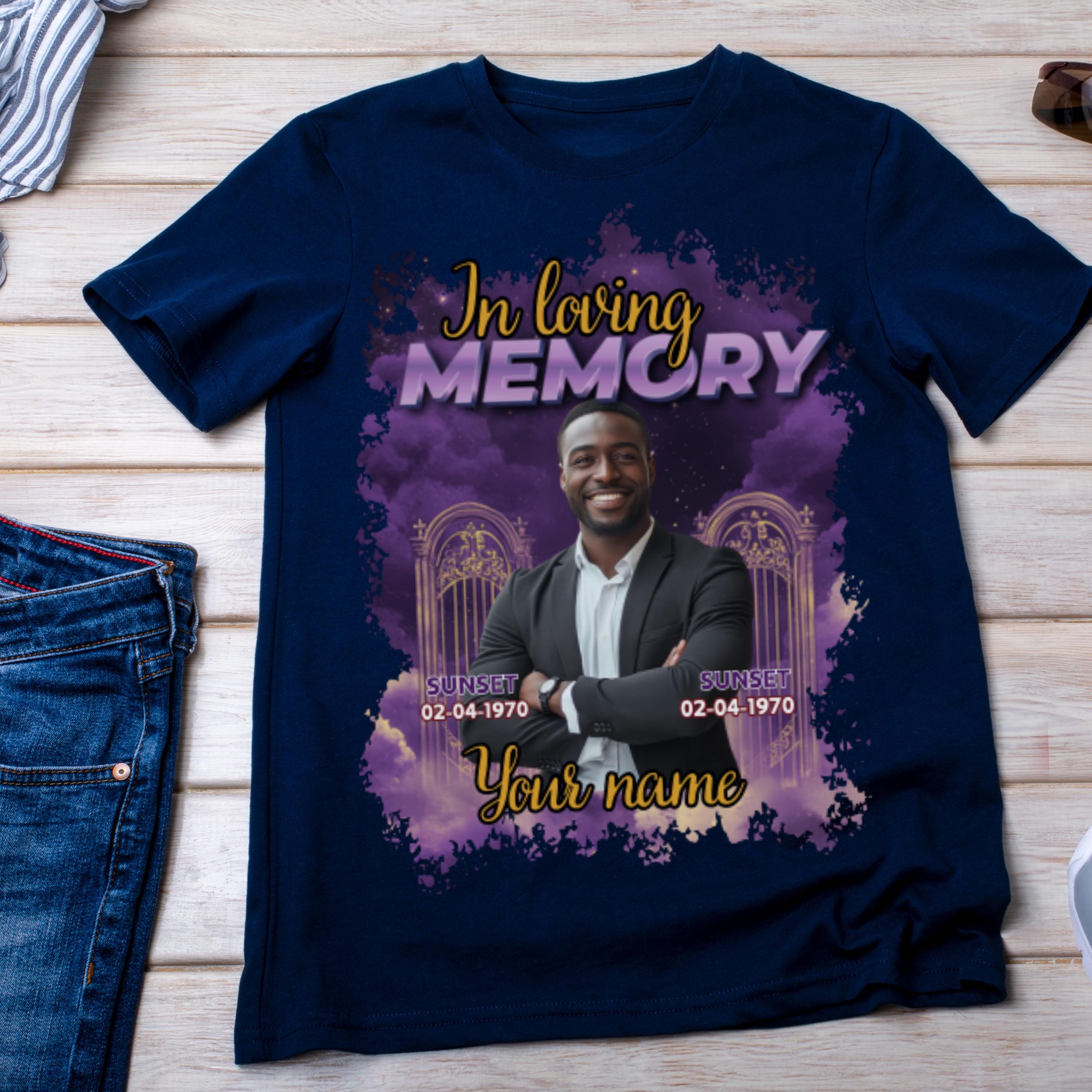 16 Happy Heavenly Purple Birthday Memorial T Shirt Editable Templates, In Loving Memory Editable Templates, Memorial Canva T Shirt Template - Editable Memorial Canva Template