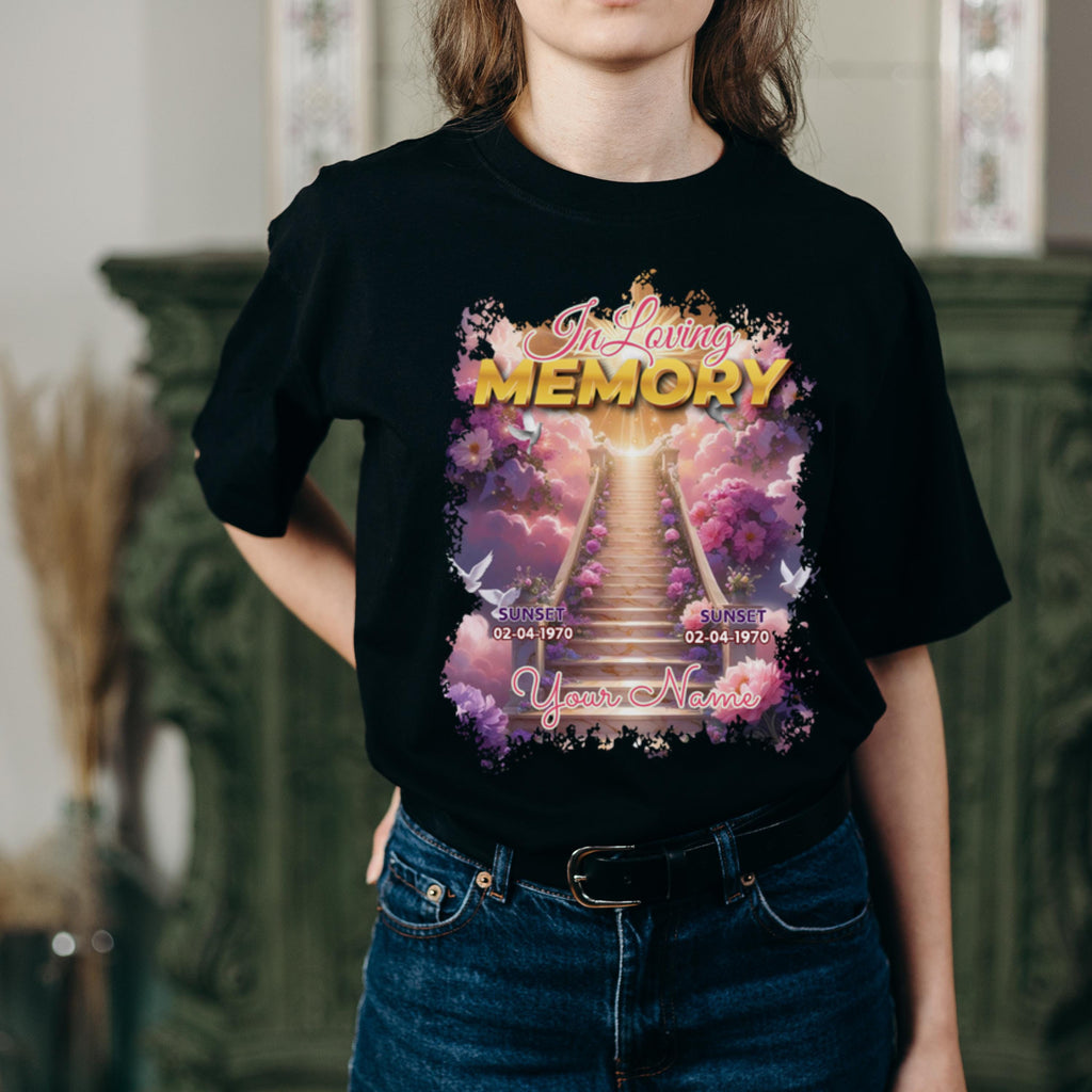 23 In Loving Memory Pink T Shirt Canva Editable Templates, In Loving Memory Templates, Memorial Canva Template, Funeral & Celebration - Editable Memorial Canva Template